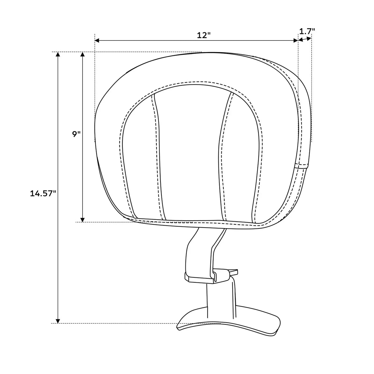 Front Backrest Pad for Road King & Street Glide Harley 2009-2023