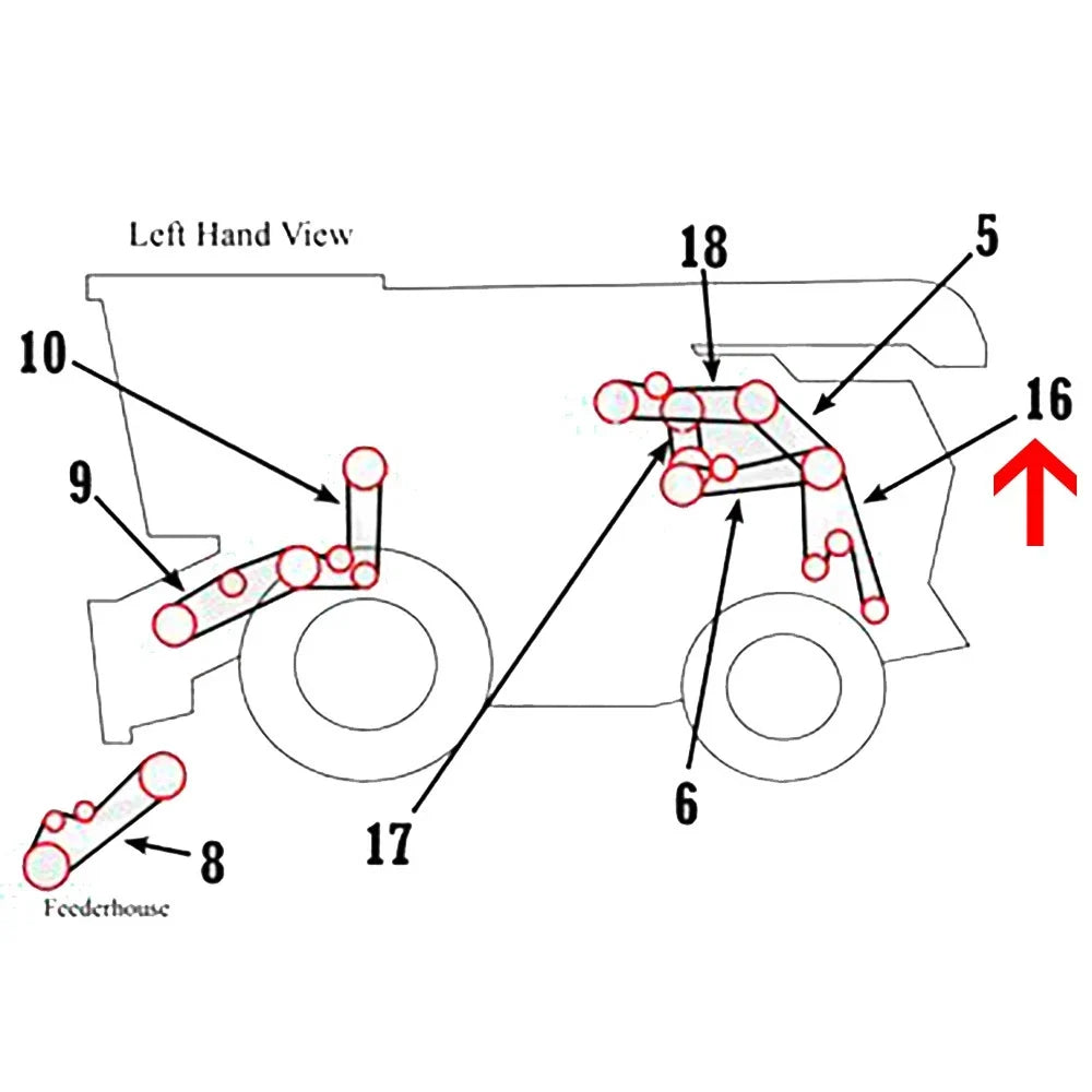 Straw Chopper Belt for John Deere 9560 9570 9660 9670 9760 9770 9870 (2000–2015)