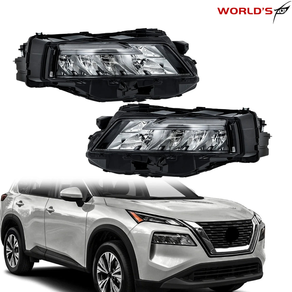 Full LED Headlight Assembly for Nissan Rogue S (2021–2023) Black