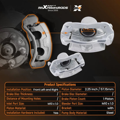 Pair of Front Brake Calipers for Honda Accord (2003-2007) SLB19830