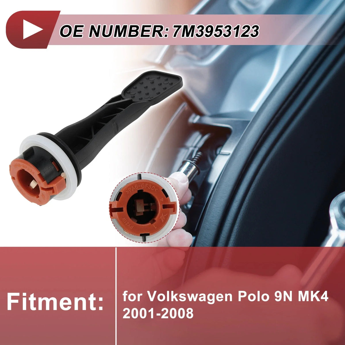 Turn Signal Light Socket for Volkswagen Polo 9N MK4 (2001–2008) No.7M3953123