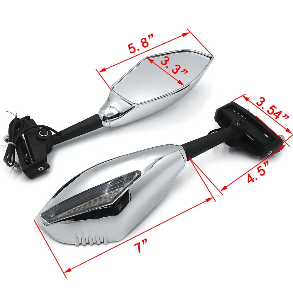 Turn Signal Mirrors for Ducati Triumph TT600 Trophy 2000-2005 - Chrome Clear