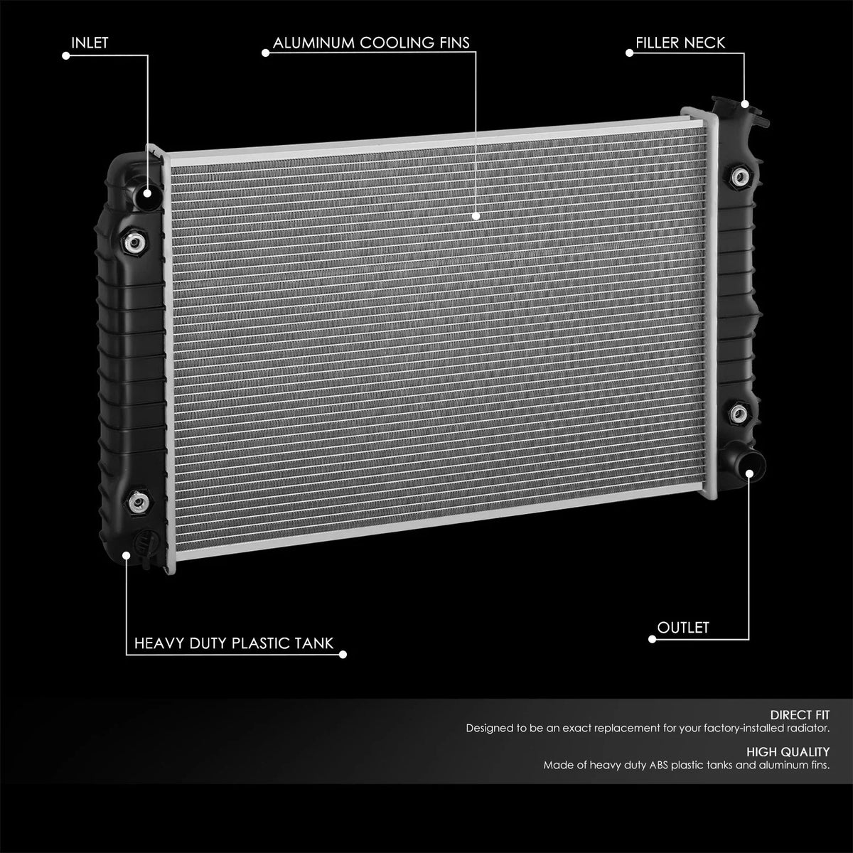 Aluminum Radiator DPI1047 for Buick Century, Chevrolet Celebrity, Trans Sport (1989–1994)