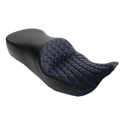 Blue Stitching Driver Passenger Seat for Harley Electra Street Glide 2009–2023