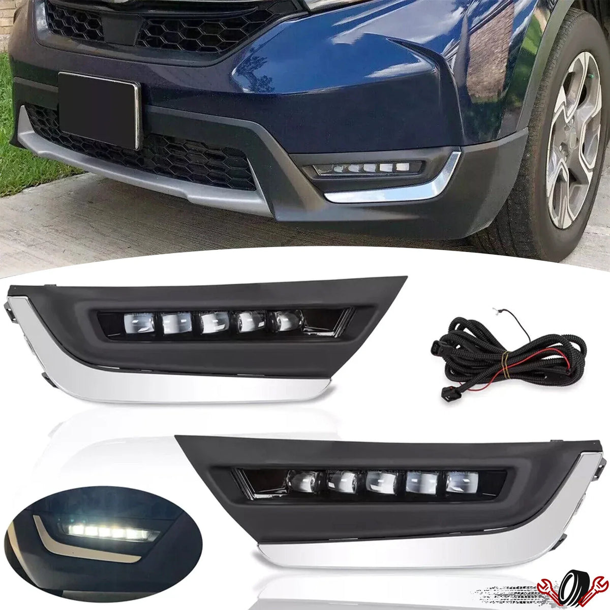 LED DRL Fog Lights for Honda CR-V (2017–2019)
