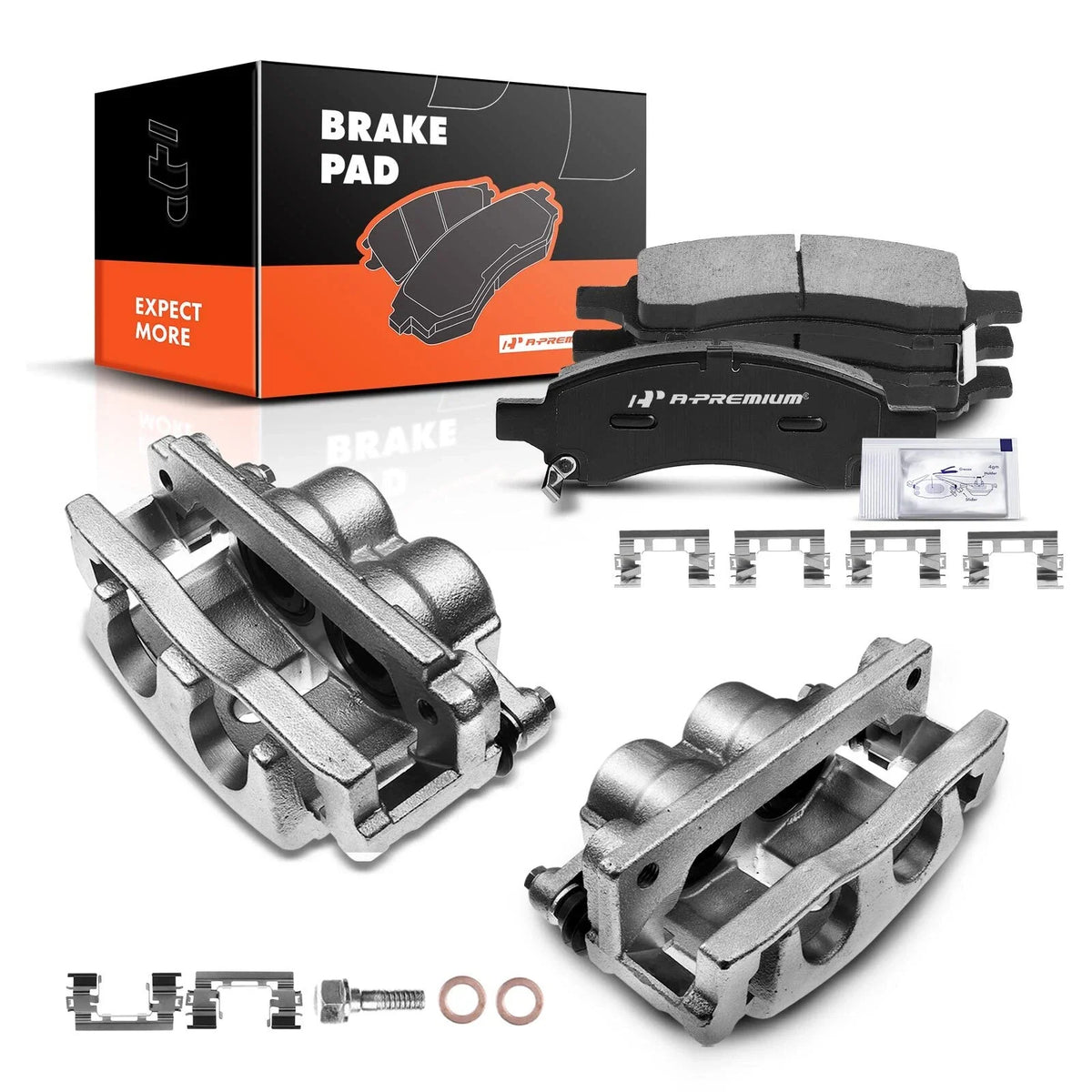6x Front Brake Calipers & Pads for Chevy Traverse (2009–2017)