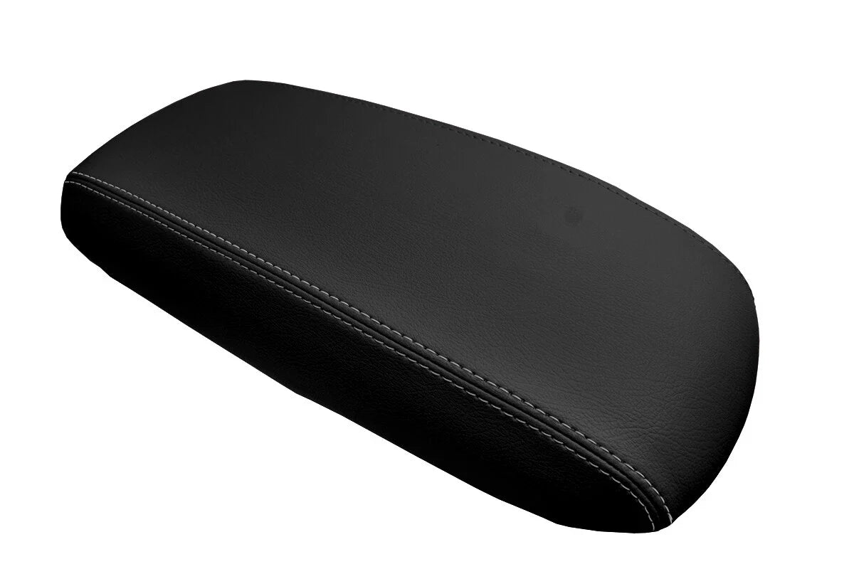 Leather Console Lid Armrest Cover for Ford Escape (2001–2004) Gray Stitch