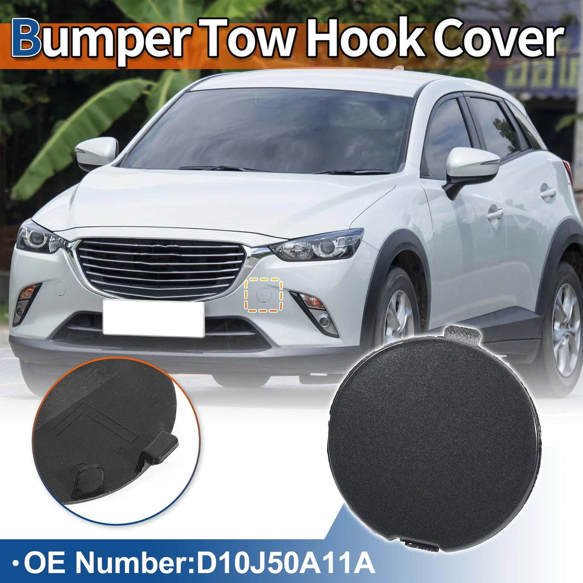 Front Tow Hook Cover for Mazda (No.D10J50A12A) (Polymetal Gray Metallic)