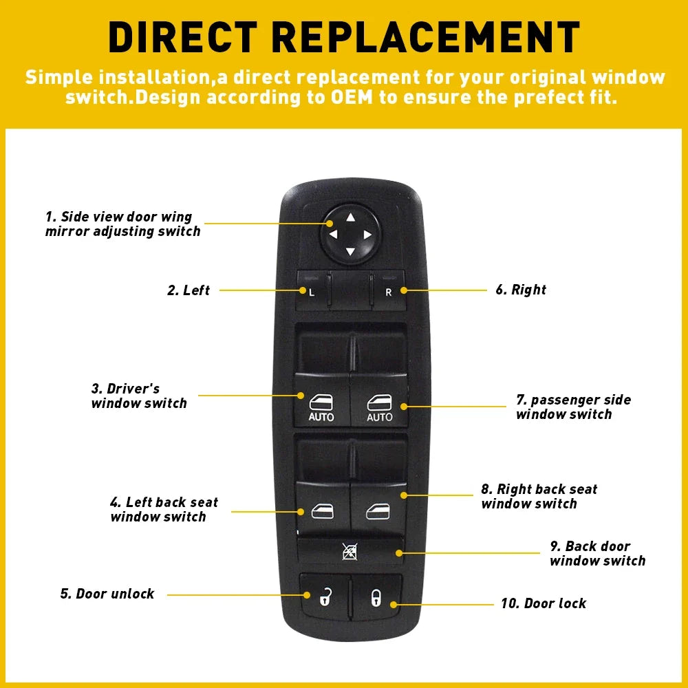 11PIN Master Door Power Window Switch for Dodge Durango (2011–2013)