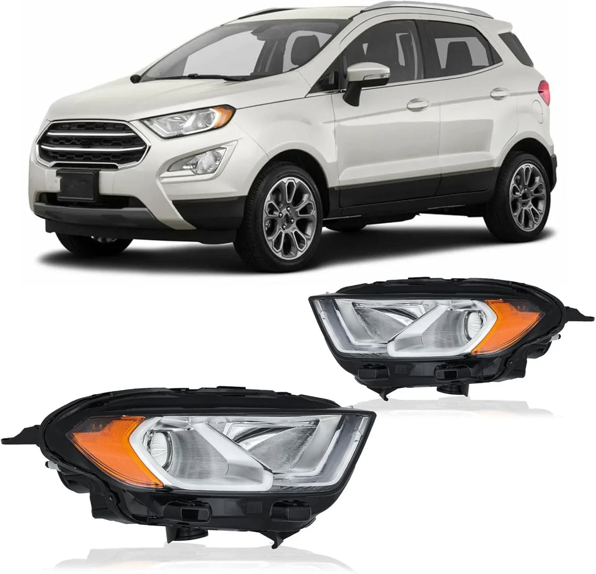 Replacement Pair Headlight LED for Ford EcoSport (2018–2023) L+R