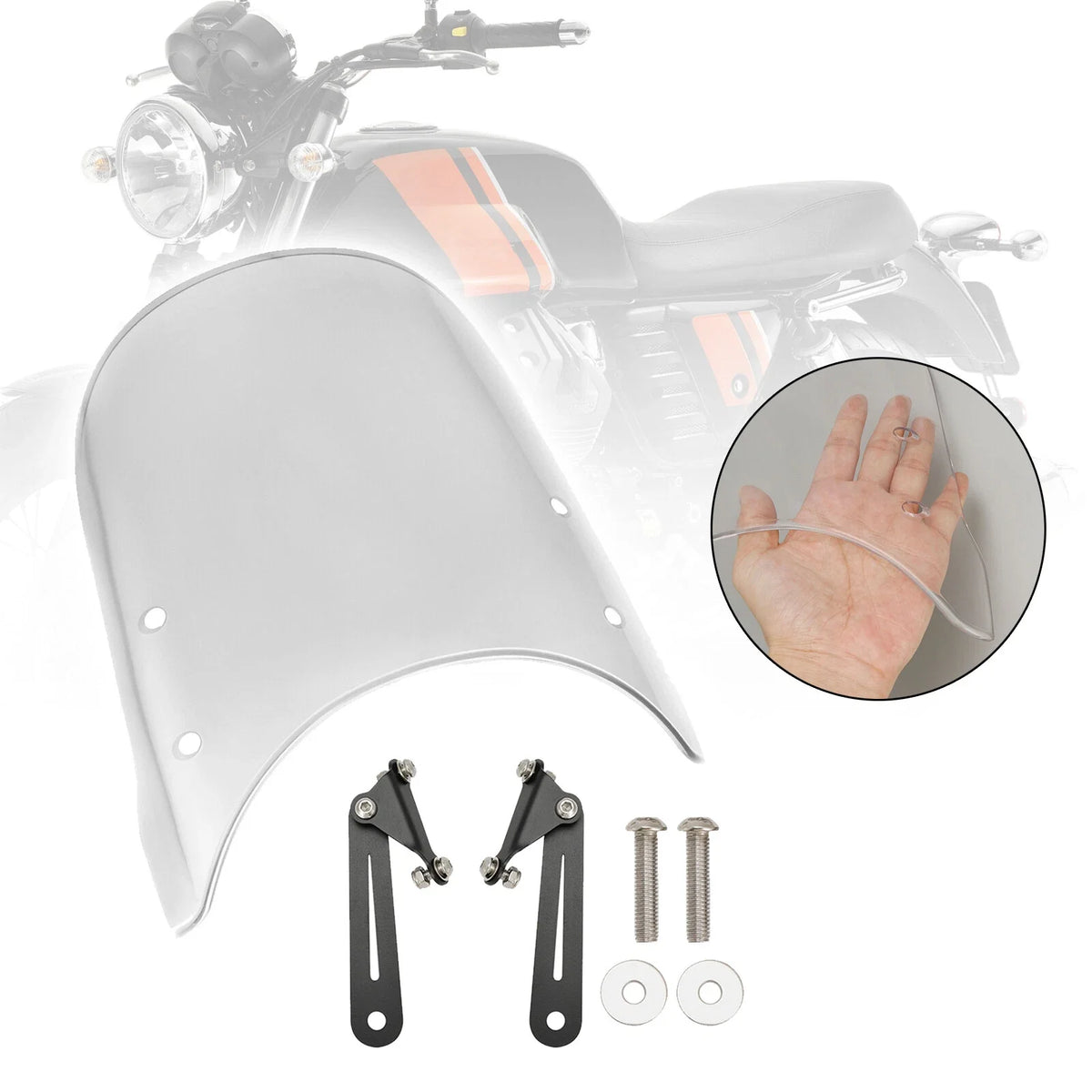 Windshield Windscreen for Moto Guzzi V7 Classic (2016–2023) V9 Bobber (2018–2023)