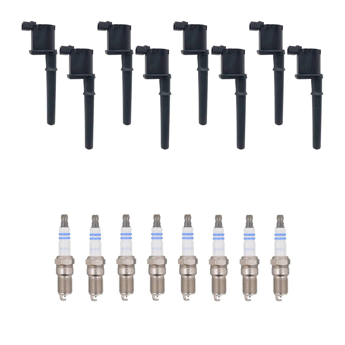 Set of 8 Ignition Coils & Spark Plugs for Mustang Navigator V8