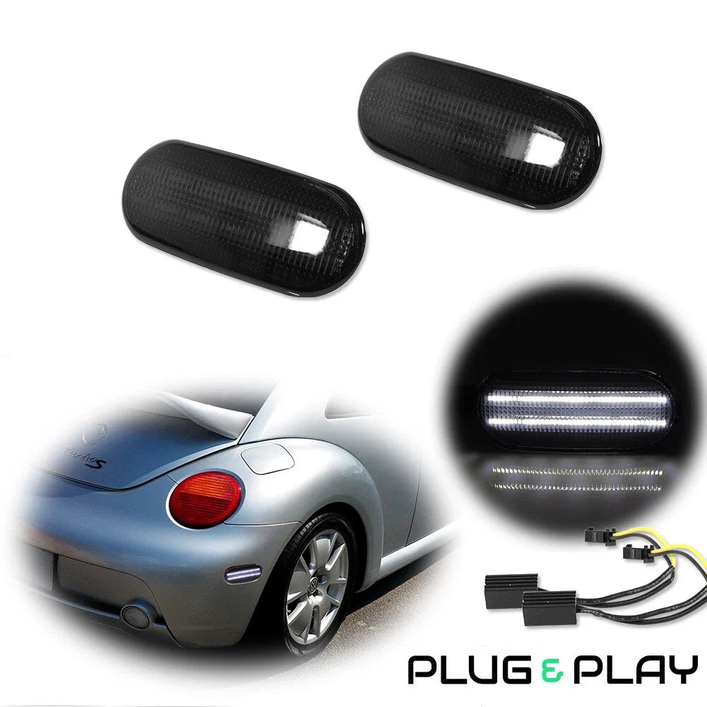 2X White LED Side Marker Parking Lights for VW Beetle (1998–2005)