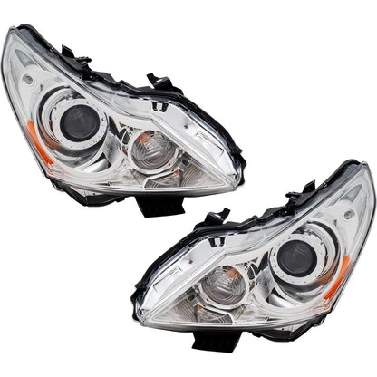 Set of 2 Headlights for Infiniti G37 (2010–2013) Halogen w/ Bulbs