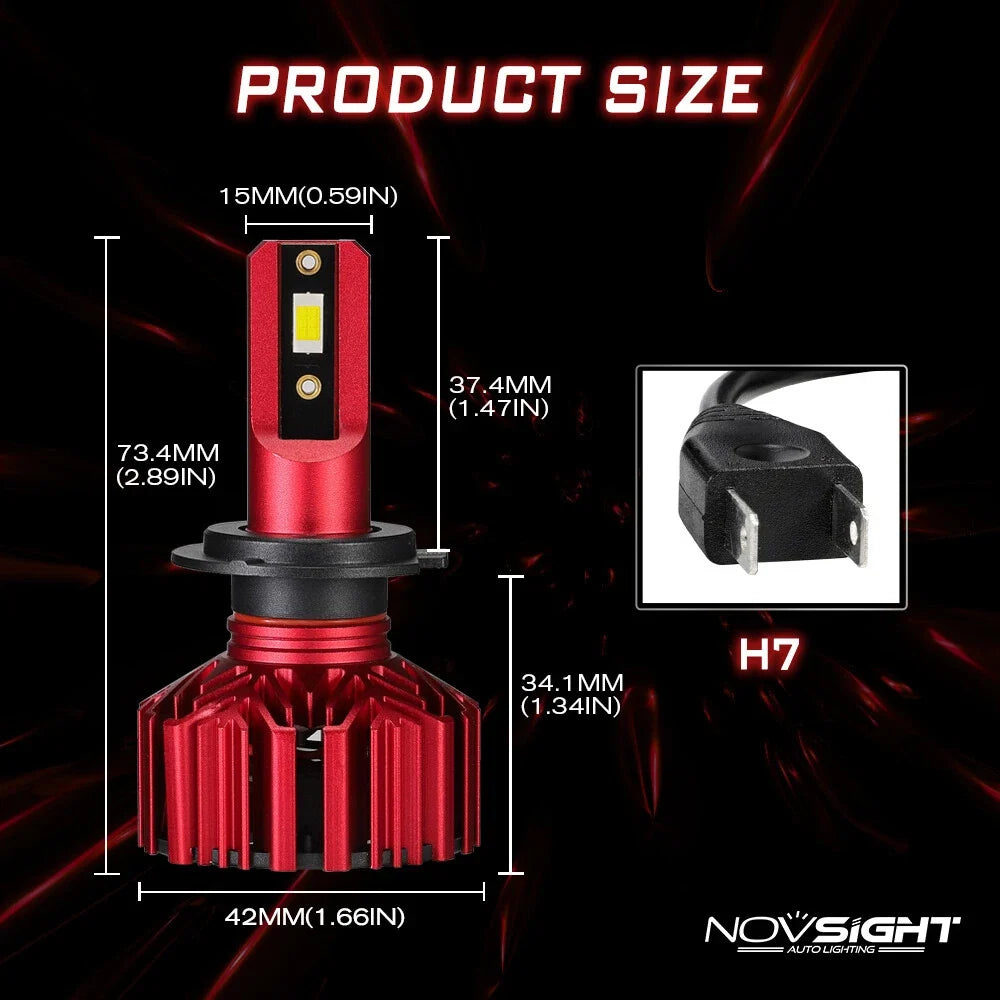 H7 LED Headlight Bulbs Kit - 10000 Lumens Conversion for NOVSIGHT