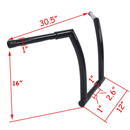 16" Rise Handlebar for Harley Dyna FLD (2012–2016), Street Bob FXDB (2006–2017)