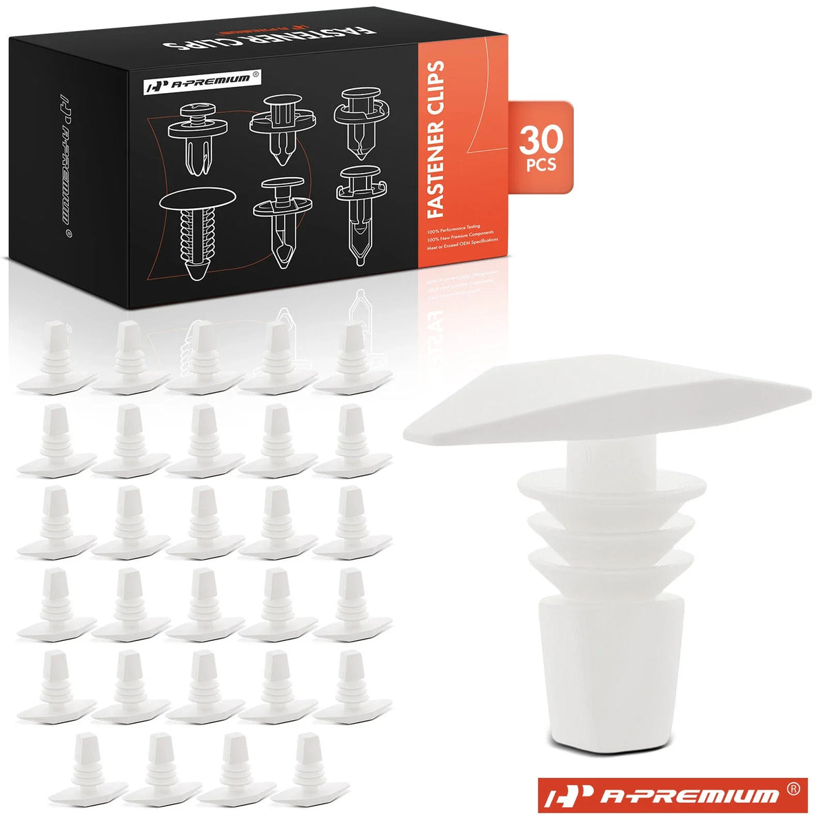 30Pcs 6mm Nylon Weatherstrip Retainer Clips for Honda