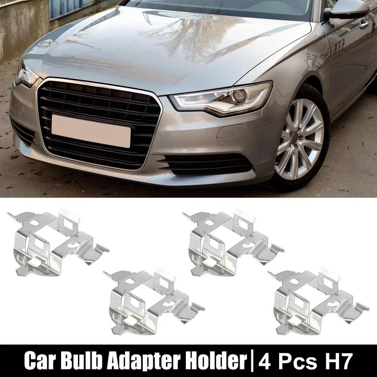 Set of 4 H7 LED Headlight Bulb Retainer Adapter Holders for Volkswagen Sagitar 
