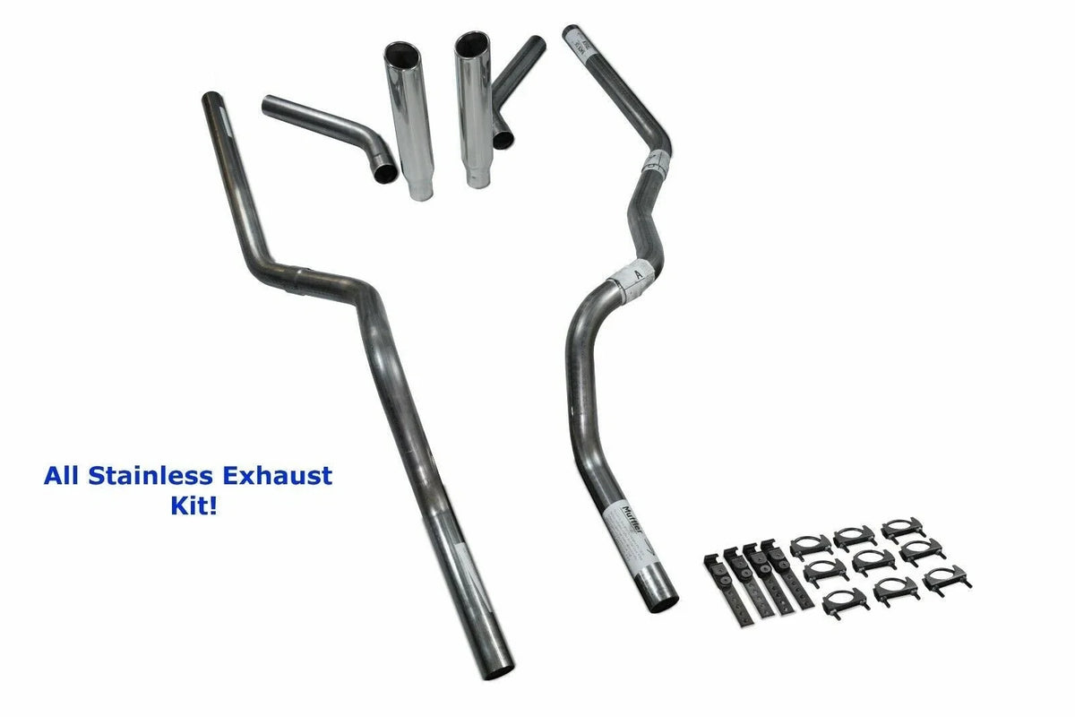 Dual Exhaust Kit for Dodge Ram 1500 (2009–2018) - All-Stainless, Rolled Tip