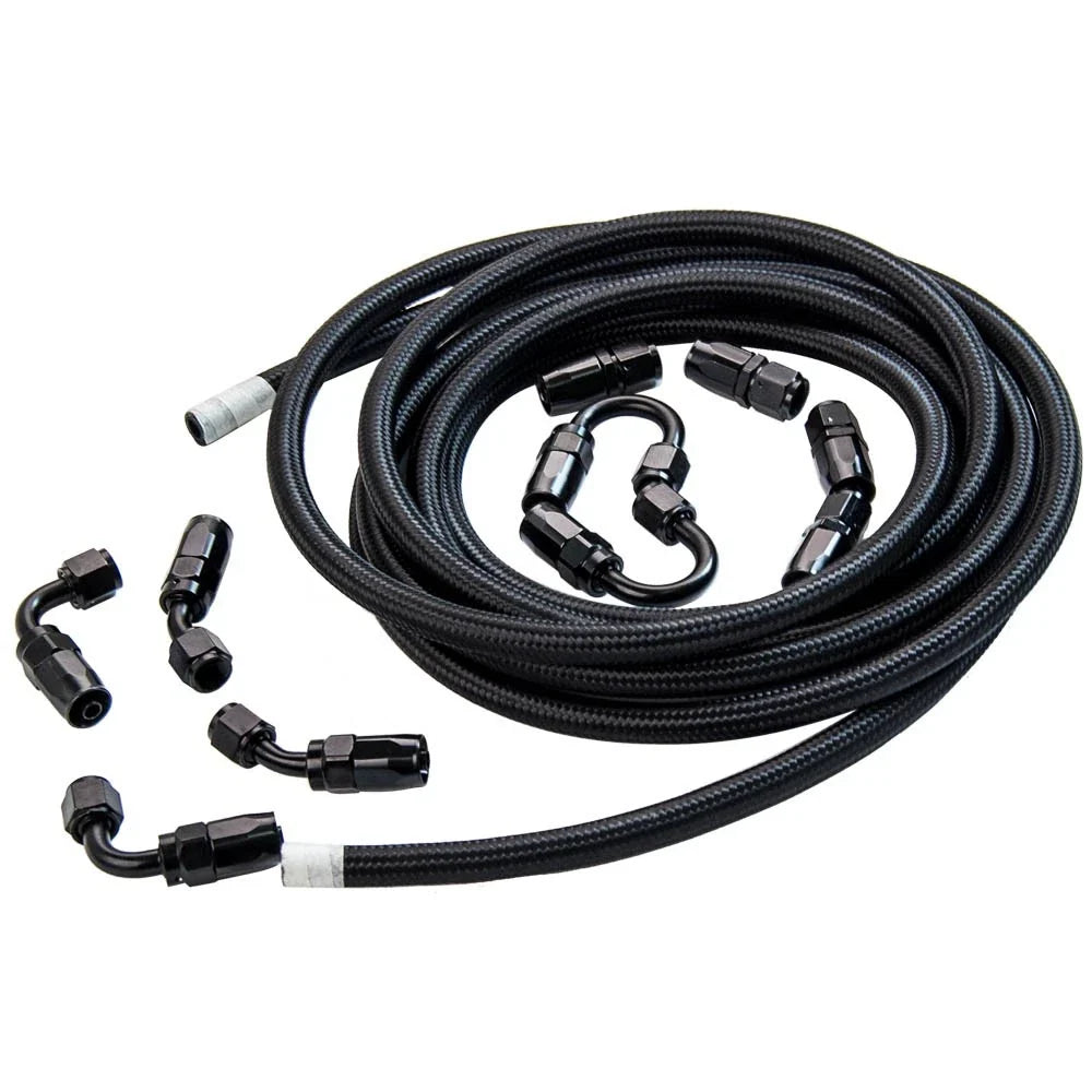 AN6 Stainless Steel Braided Oil Feed Line Hose Kit for Universal Applications