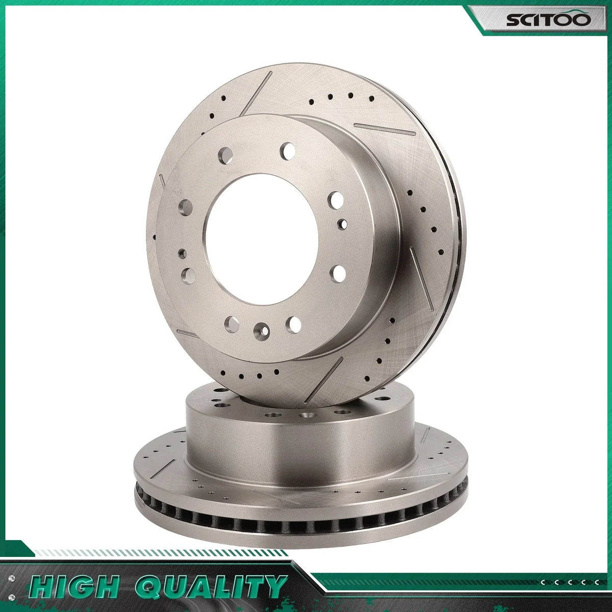 Front Brake Rotors (Drilled & Slotted) for GMC Sierra 3500 2015–2018, 2020–2021