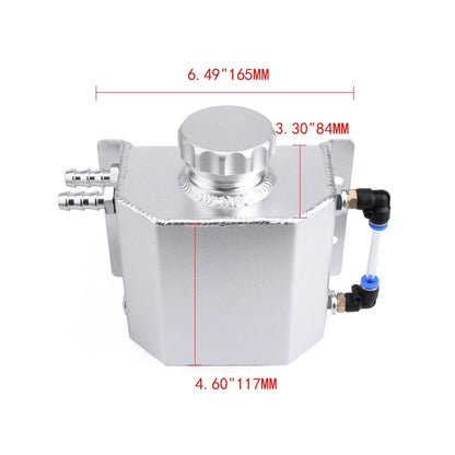 Aluminum Oil Catch Can Reservoir Tank 1L with Drain Plug - Universal Fit