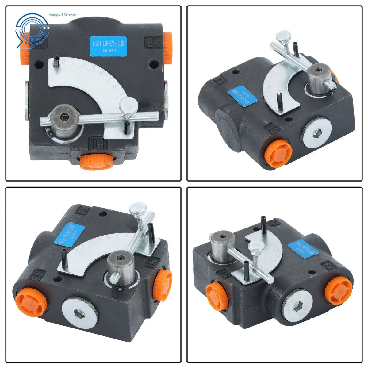 Variable Flow Control Valve - Hydraulic Adjustable 3000 PSI #8 SAE Ports