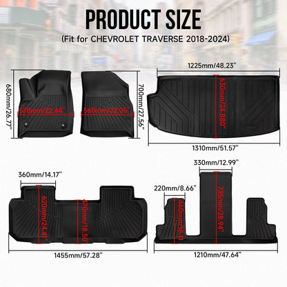 All Weather Floor Mats & Cargo Liner for Chevy Traverse 2018-2025