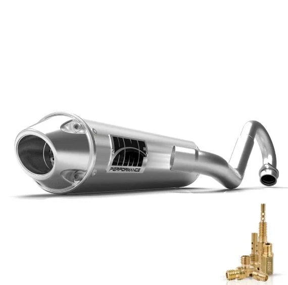 HMF Performance Full Exhaust Brushed + Jet Kit for KFX400 (2003–Present)