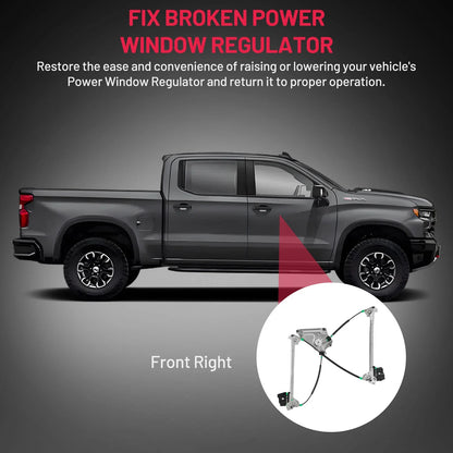 Window Regulator w/o Motor for 2010-2014 Ford Mustang Front Passenger