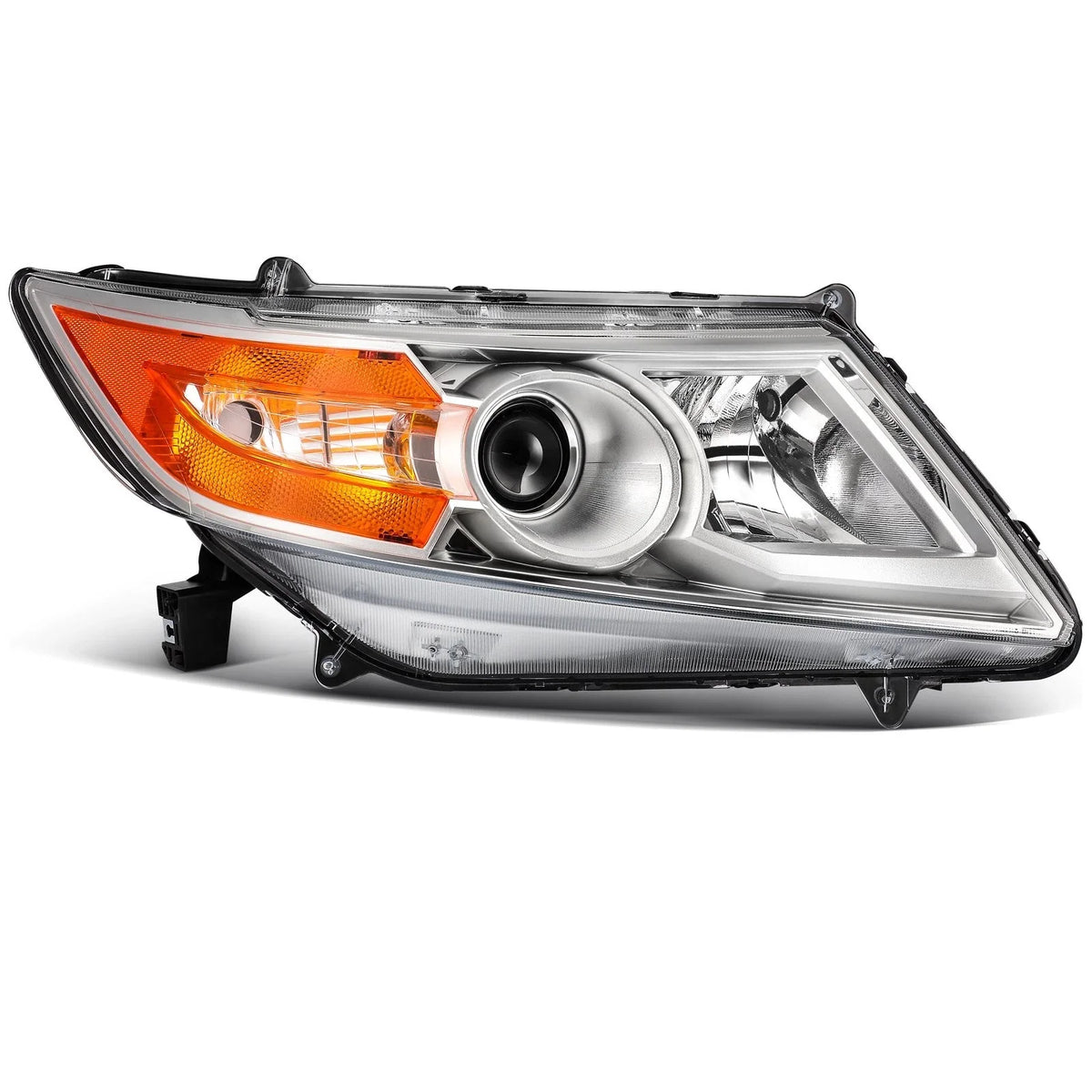 Chrome Amber Halogen Headlights Assembly Pair for Honda Odyssey (2011–2017)