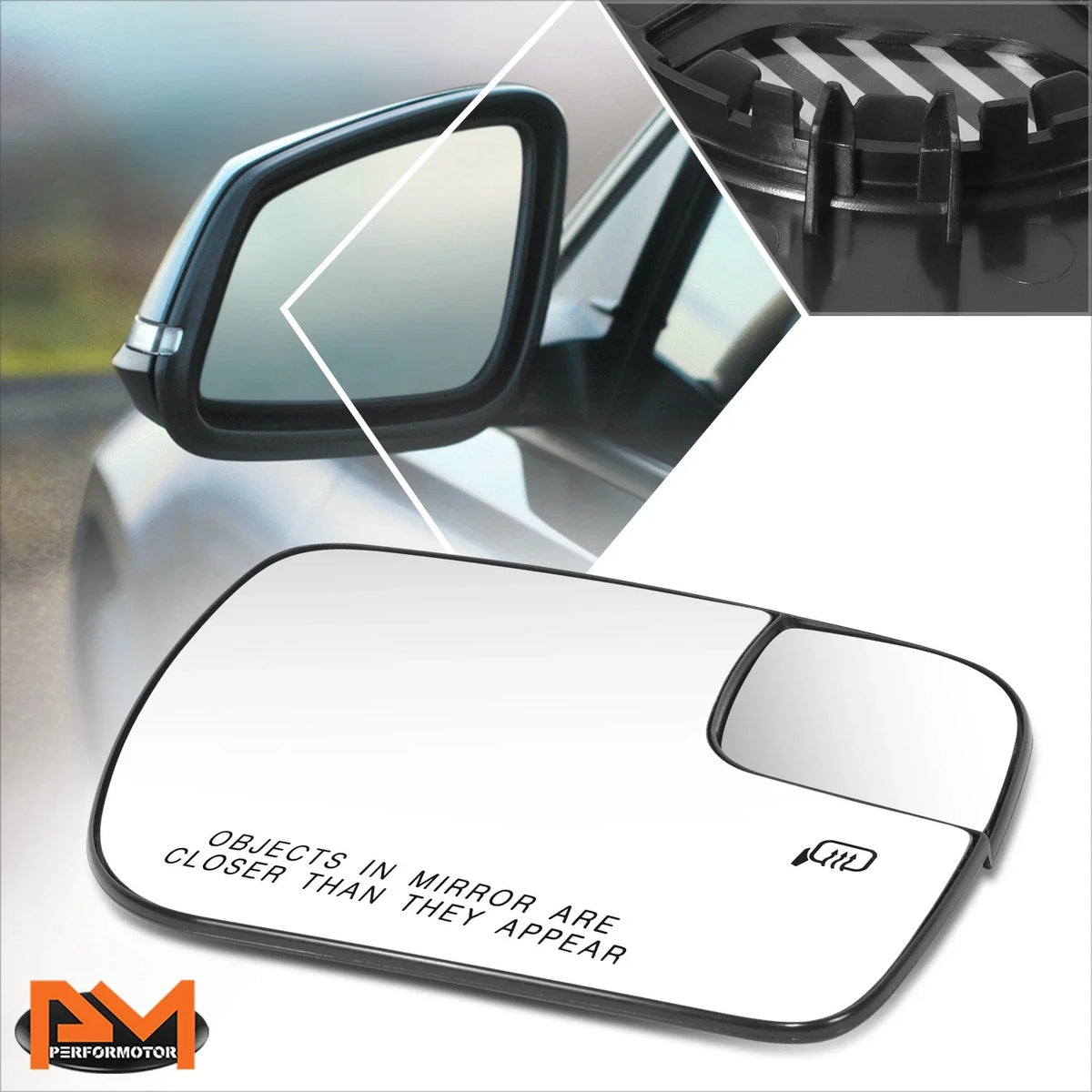 Right Side Heated Convex Mirror Glass Dual for Ford Transit Connect 2014-2024