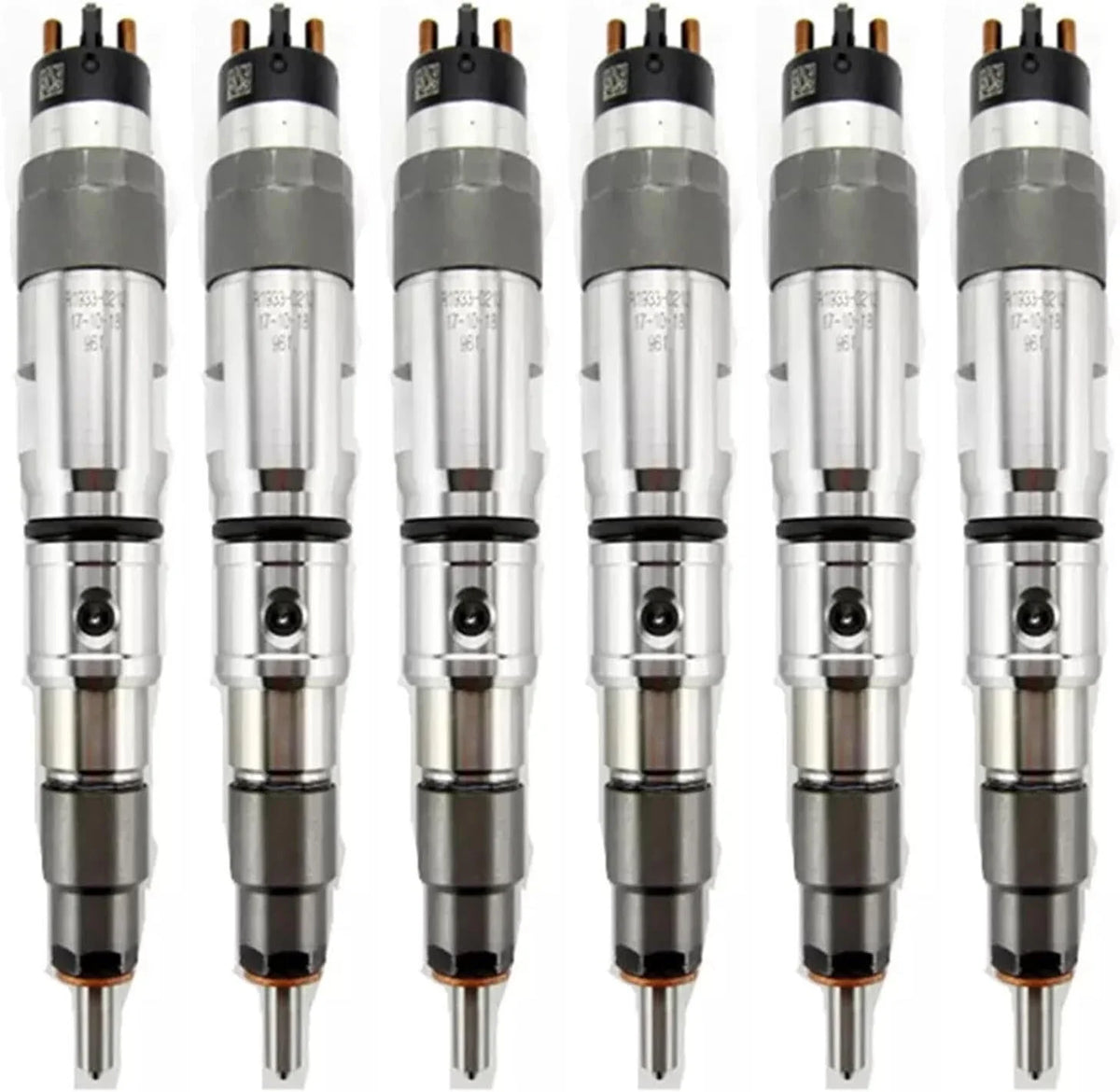 6X Fuel Injector 0445120040 for Komatsu S6D125 Excavator (PC400-7, PC450-7)