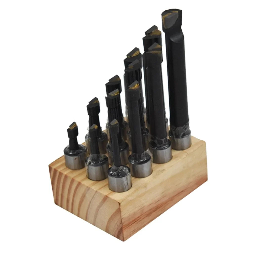 Carbide Tipped Boring Bars Set for Lathe - 12 Pieces, 5/8" Shank
