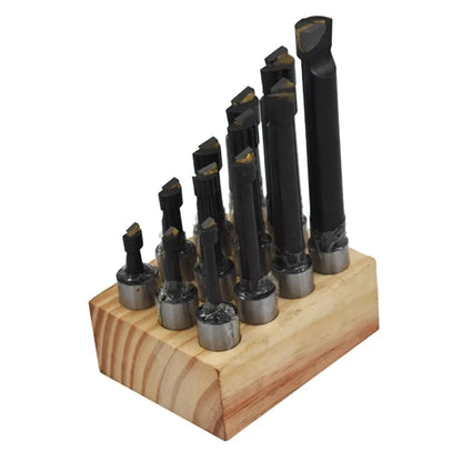 Carbide Tipped Boring Bars Set for Lathe - 12 Pieces, 5/8" Shank