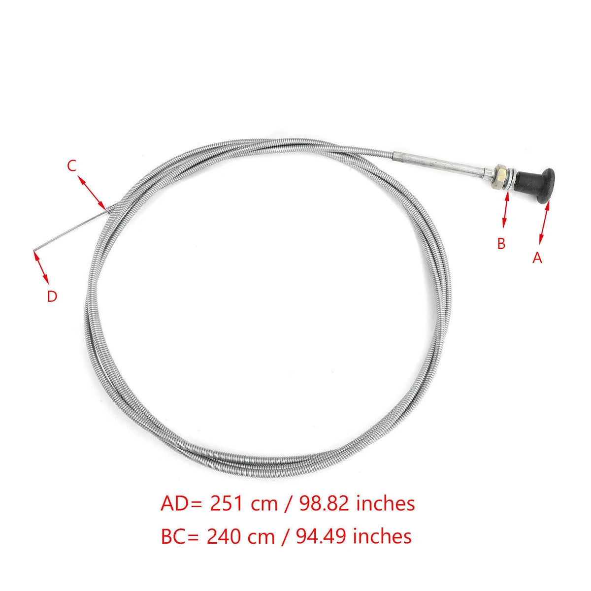 Choke Cable Push Pull 96" for Oregon Go Kart (Fits T9)