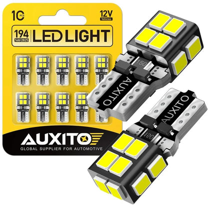 10x T10 168 194 LED Bulbs for License Plate - White 6500K