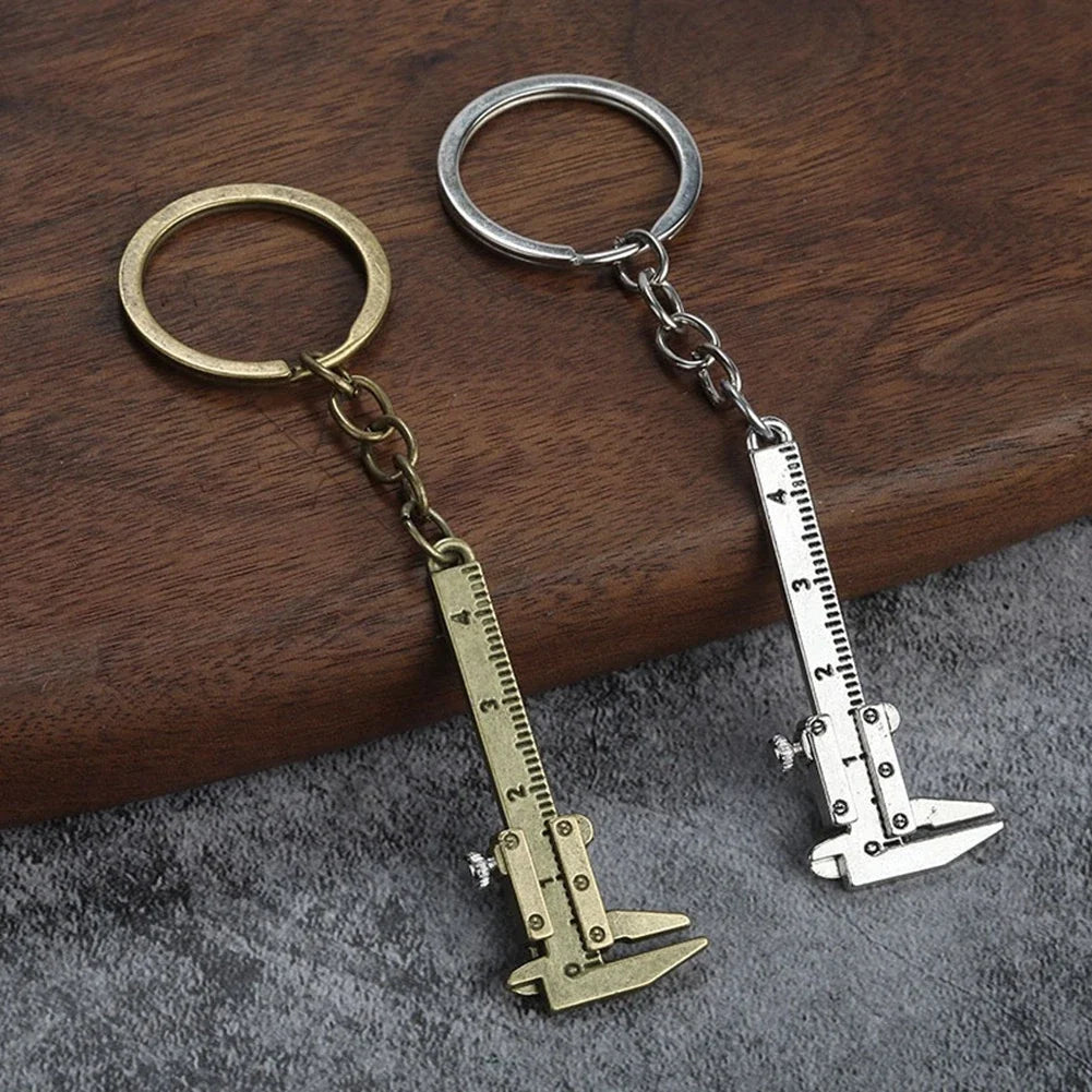 3X Zinc Alloy Keychain Ruler Vernier Measuring Tool 0-4cm Range
