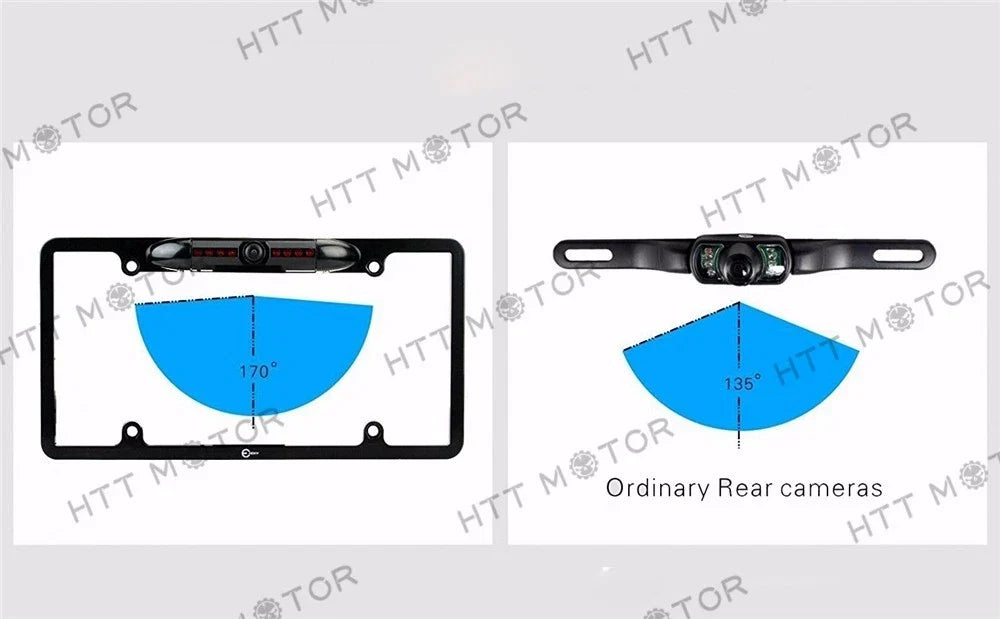 170° Viewing Angle Universal Rear View Camera for License Plate Frame