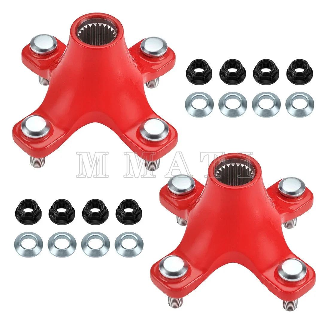 2X Red Rear Wheel Hubs w/Nuts for Honda TRX450R TRX450ER TRX250
