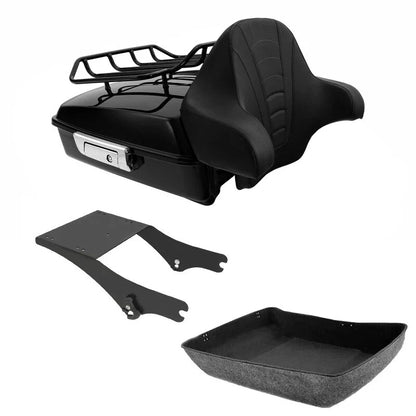 Chopped Trunk Backrest Mount & Rack for Harley Touring 1997-2008
