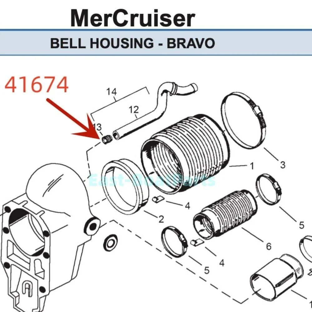 Gimbal Housing Water Hose Tool & Insert for MerCruiser (1991–1999) 91-43579 41674T 18-9845