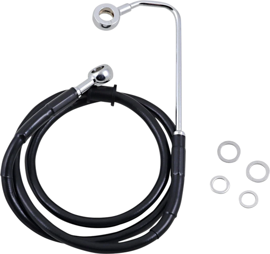 Drag Specialties Brake Line +6" Black for Harley Softail (2015–2017) 618299-6BLK