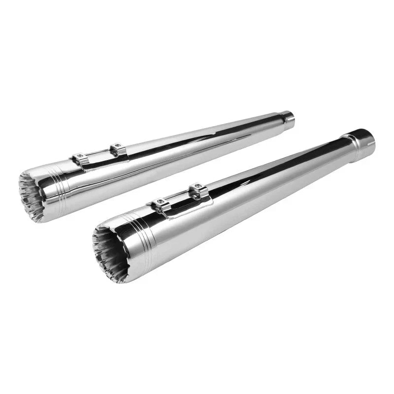 Chrome Dual Slip-On Mufflers for Harley Touring 2017-2023