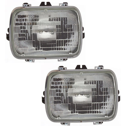 Set of 2 Halogen Headlights for Chevrolet C1500 (1988–1998) with Bulbs