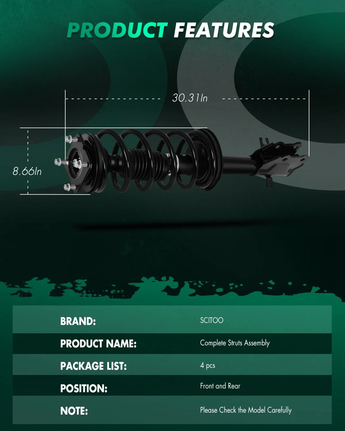Front Strut Assembly with Rear Shocks for Mazda CX-9 2007-2010