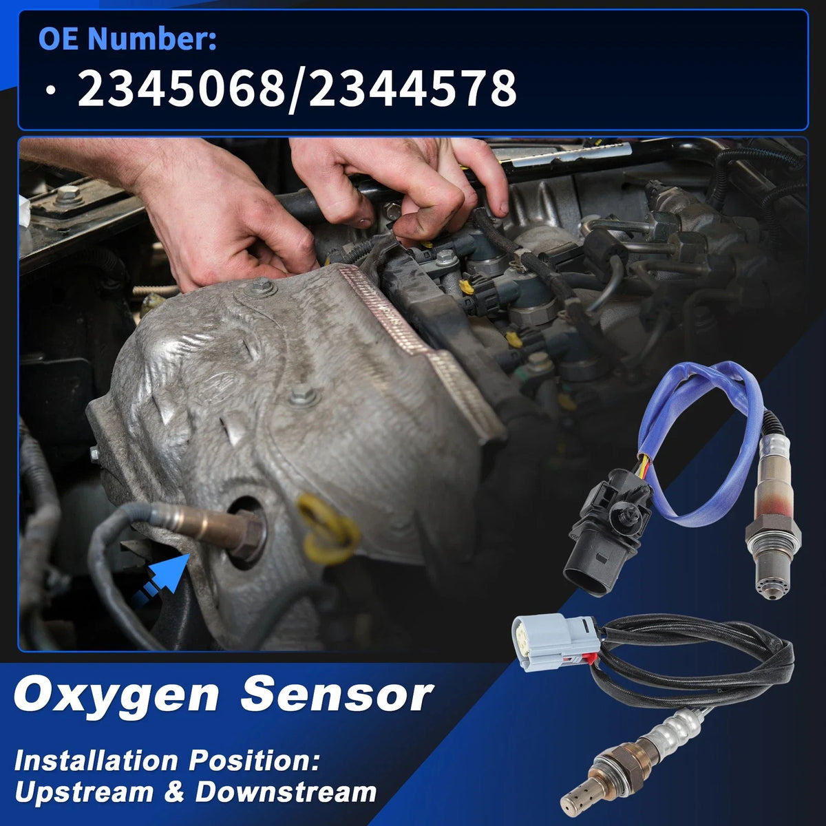 Upstream & Downstream O2 Sensors for Ford Fusion 2.0L (2013–2020) 2345068/2344578 2pcs