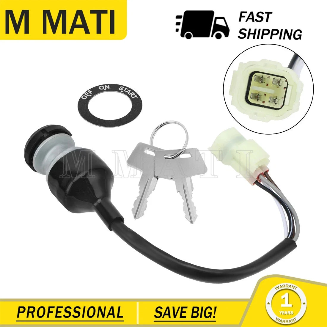 27005-Y006 Ignition Key Switch for Kawasaki Mule PRO MX 2019-2024