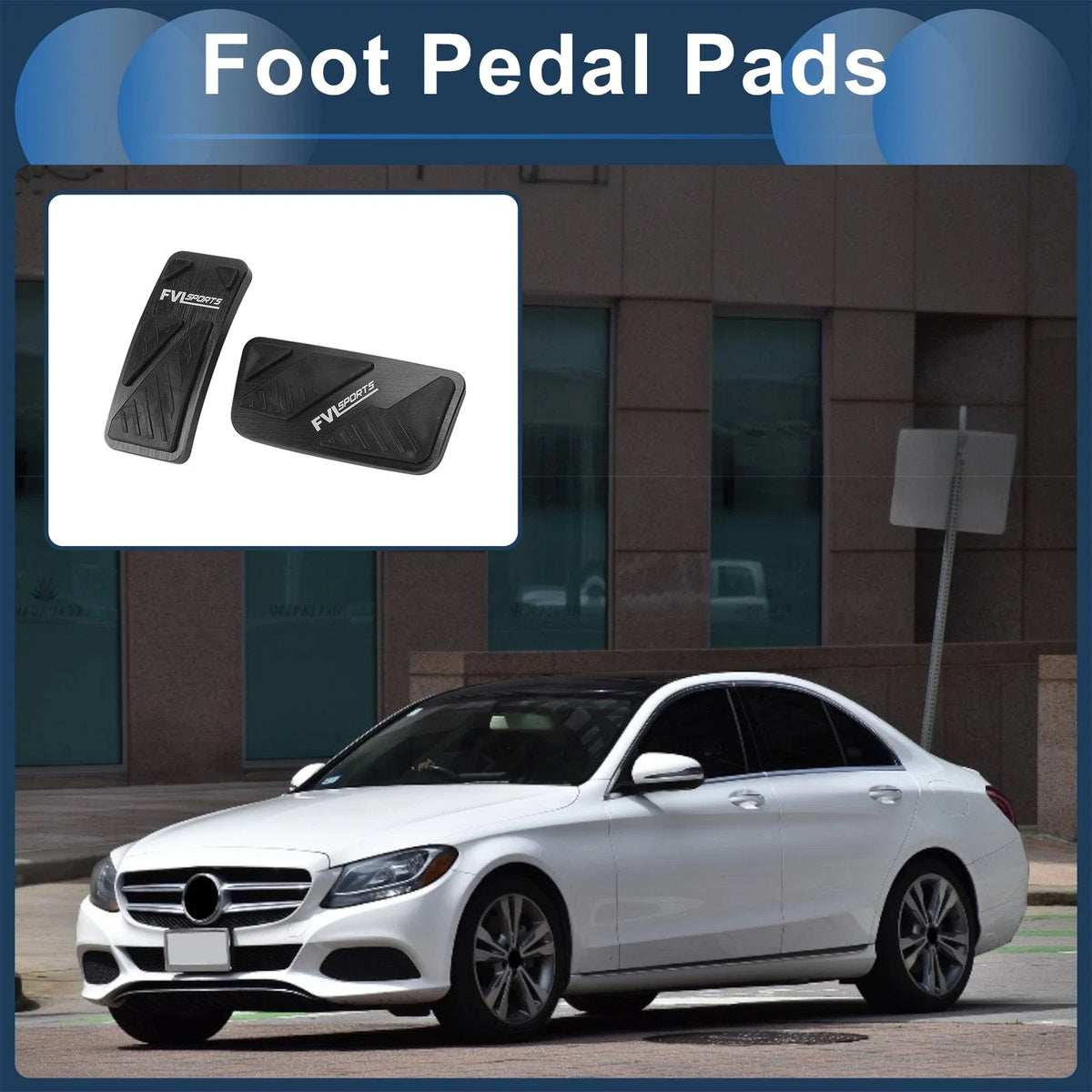 Set of 2 Automatic Foot Accelerator Pedal Covers for Ford Ranger (2024) Black