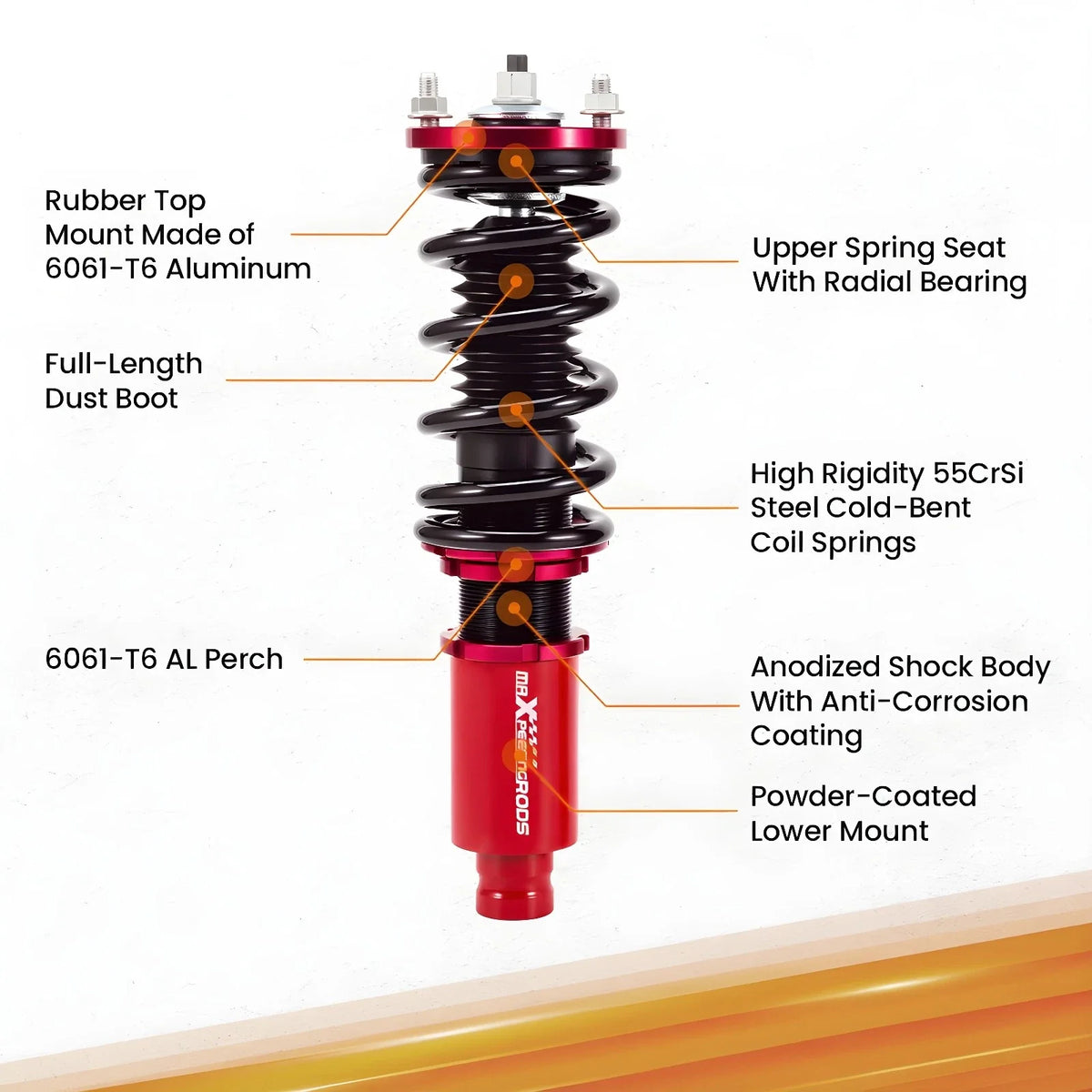 Suspension Coilovers Kit for Honda Civic CRX (1988-1991) with Adjustable Shocks
